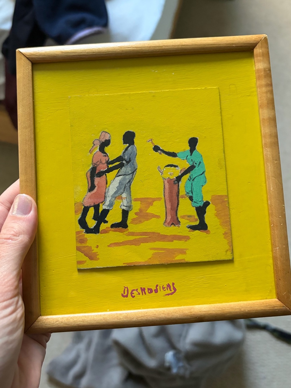 6x6” Yellow Framed Art in Frame